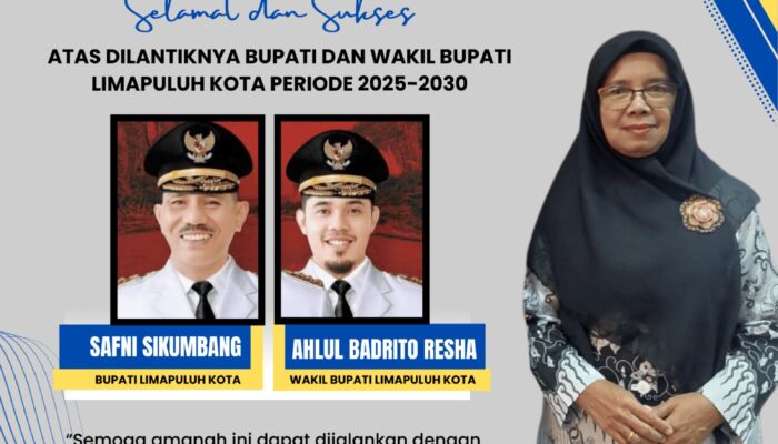 Ketua PGRI Limapuluh Kota: Selamat Dilantik Bupati dan Wakil Bupati Periode 2025-2030