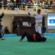 Foto : Rahmat Ilahi (kiri) atlet Silat Kabupaten Limapuluh Kota, Kelas C Putra yang berhasil Menang melawan Yaser, Atlet Utusan Kabupaten Sijunjung.
